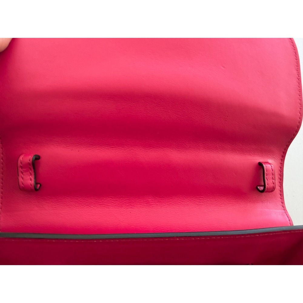 Versace DV One Limited Edition Pink Red Leather Top Handle Bag Flower Charm - Picture 15 of 16